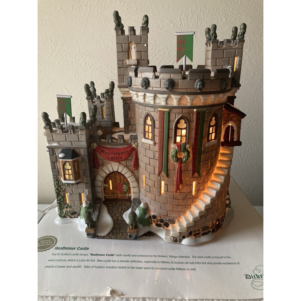Vintage 1998 Dept 56 Dickens Village Heathmoor Castle 58313 Christmas Retired